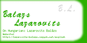 balazs lazarovits business card